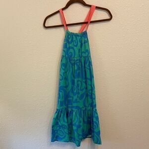 Mini Boden Blue & Green Tiered Maxi Dress Size 9-10 Y